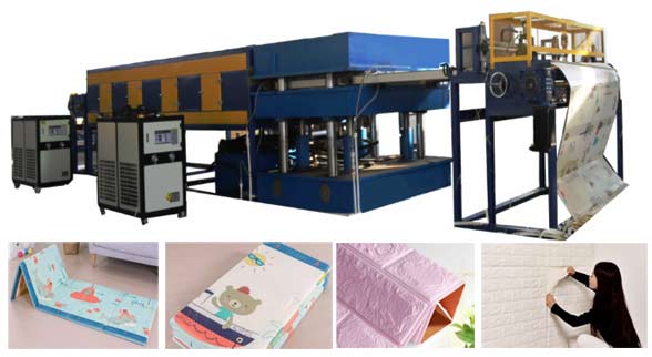3D wallpaper embossing machine,XPE folding mat forming machine,3d XPE wallpape paste molding machine